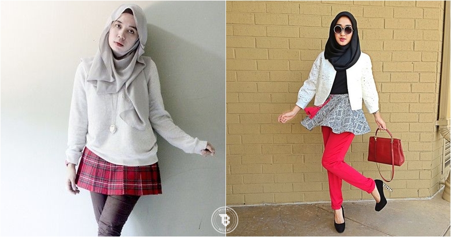 15 Padu padan rok mini untuk hijaber, bisa dicoba nih
