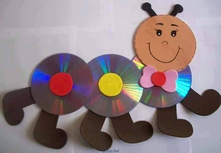 14 Ide bikin mainan cantik dari CD  bekas balita anak p
