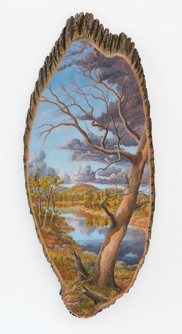 10 Lukisan ini dibuat di atas batang kayu, hasilnya wow banget