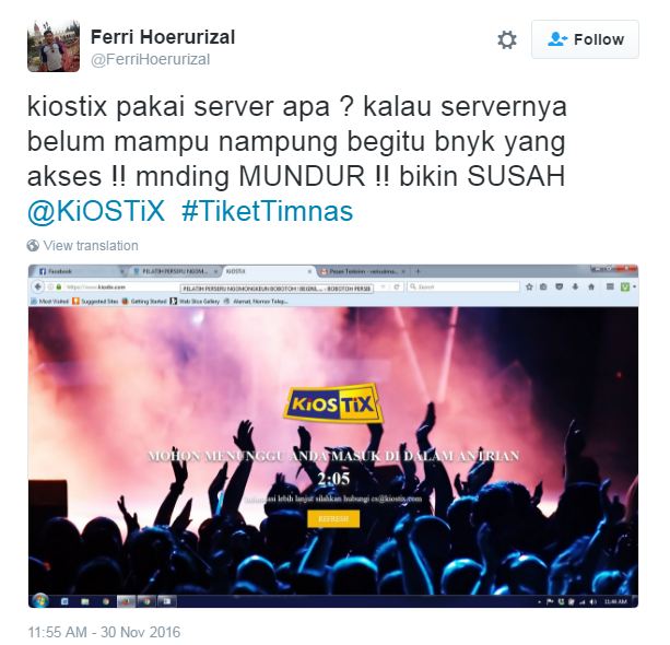 penyebab netizen kecewa tiket timnas © 2016 Twitter