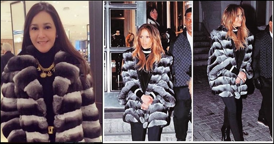 Ini harga mantel bulu Maia Estianty yang mirip punya Jennifer Lopez