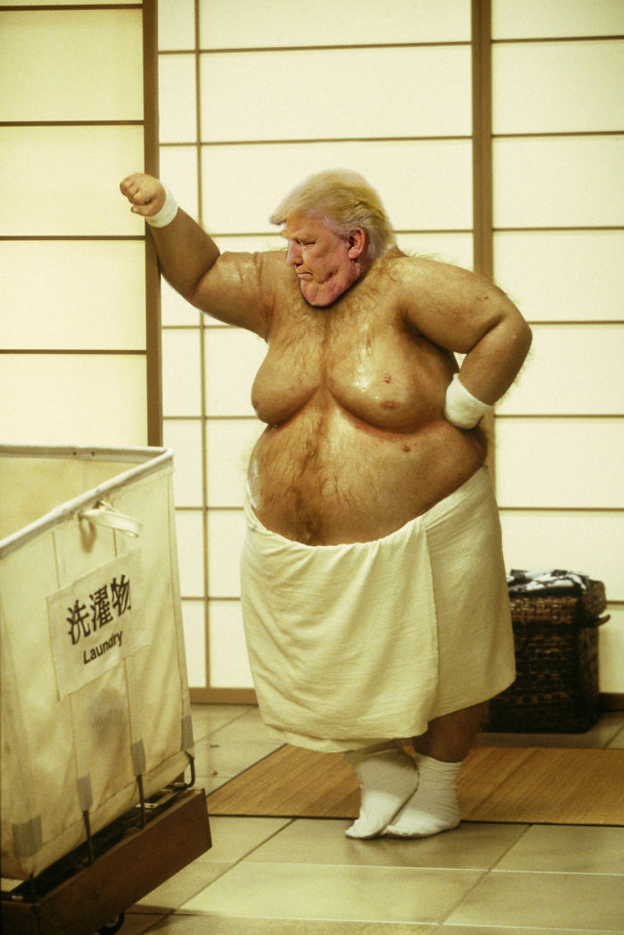 10 Foto editan lipatan dagu milik Donald Trump ini bikin ketawa