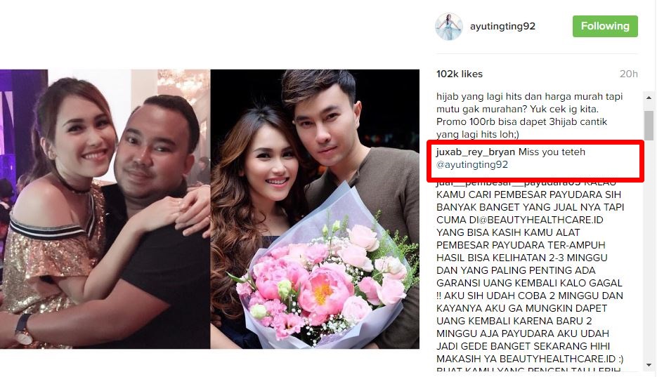 Komentar netizen untuk Ayu Ting Ting 6 © 2016 brilio.net