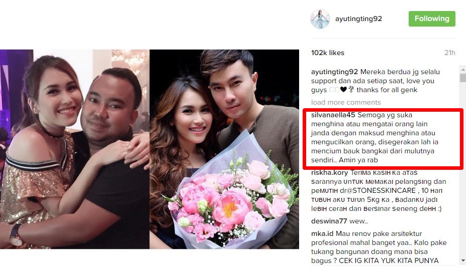 Komentar netizen untuk Ayu Ting Ting 7 © 2016 brilio.net