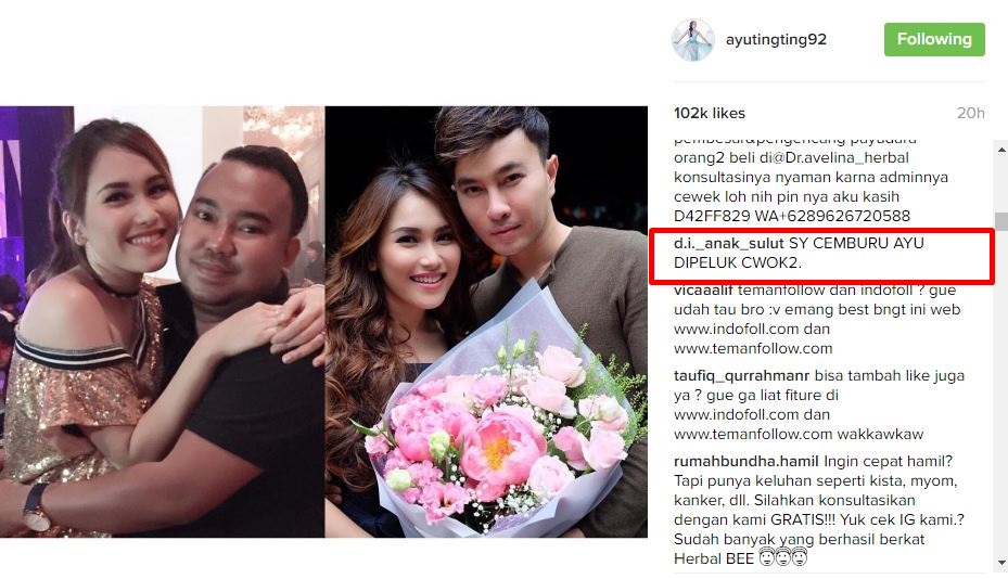 Komentar netizen untuk Ayu Ting Ting 9 © 2016 brilio.net