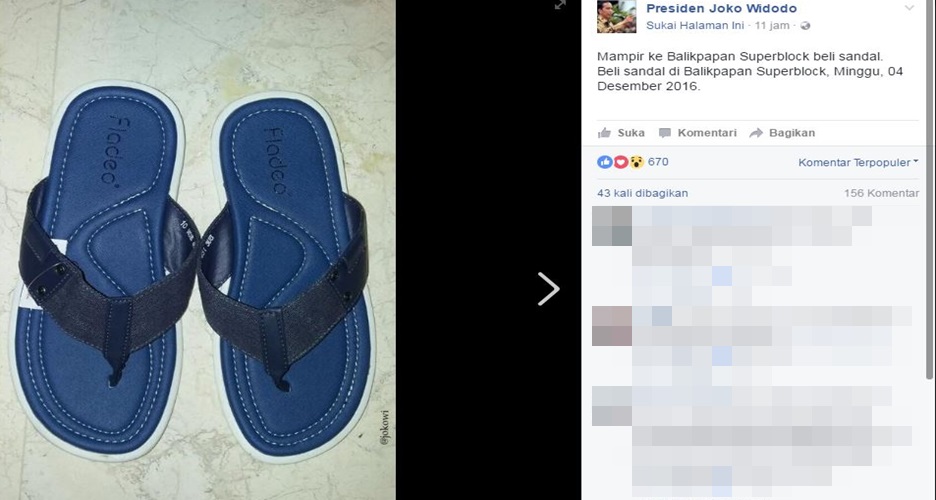 Jokowi pamer sandal baru, netizen heboh