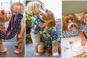 21 Foto tingkah seorang anak sama anjing kesayangannya, kompak abis