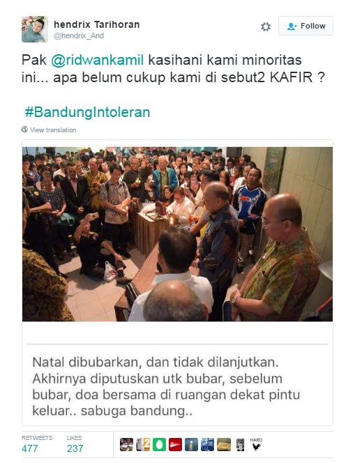 5 Kicauan netizen untuk Ridwan Kamil soal #BandungIntoleran ini viral
