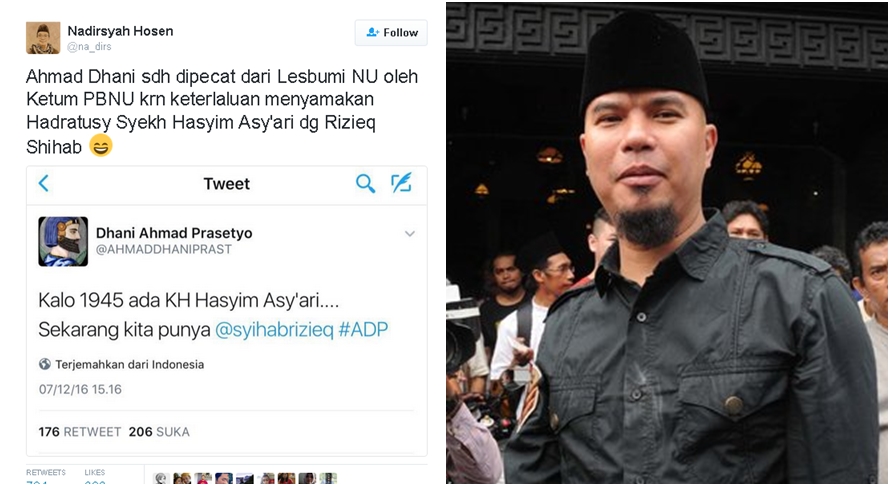 Kicauan Ahmad Dhani buatnya dikeluarkan dari Lesbumi NU