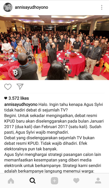 Ini alasan Agus Yudhoyono tak hadiri debat di televisi swasta