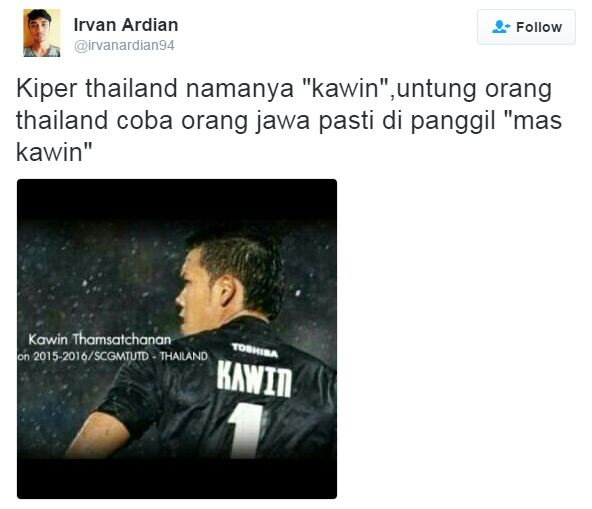 10 Tweet lucu netizen tentang nama kiper Thailand ini kocaknya pol..