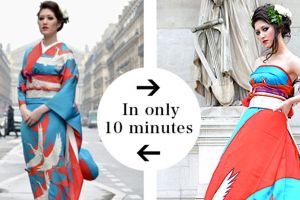 Desainer ini 'sulap' kimono jadi gaun pengantin yang unik dan memukau