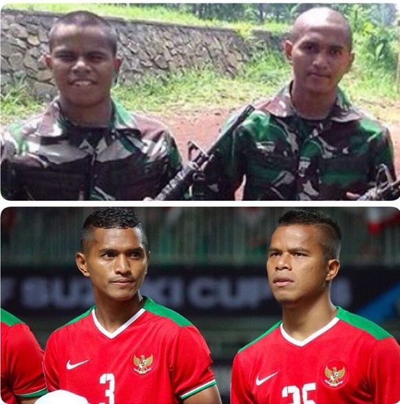 Gaya pemain timnas Manahati & Abduh saat berseragam TNI, gagah banget!