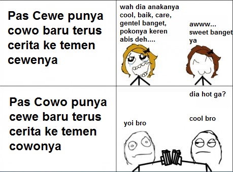 meme beda cewek cowok © 2016 istimewa