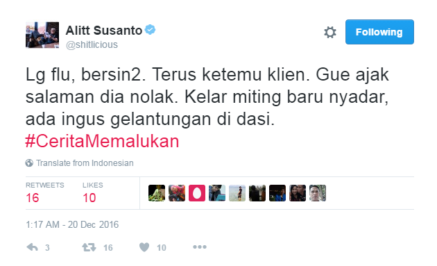 Cerita Memalukan © 2016 Twitter Cerita Memalukan © 2016 Twitter