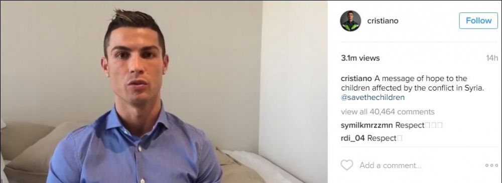 ucapan ronaldo untuk anak-anak korban perang suriah ini penuh haru © 2016 berbagai sumber