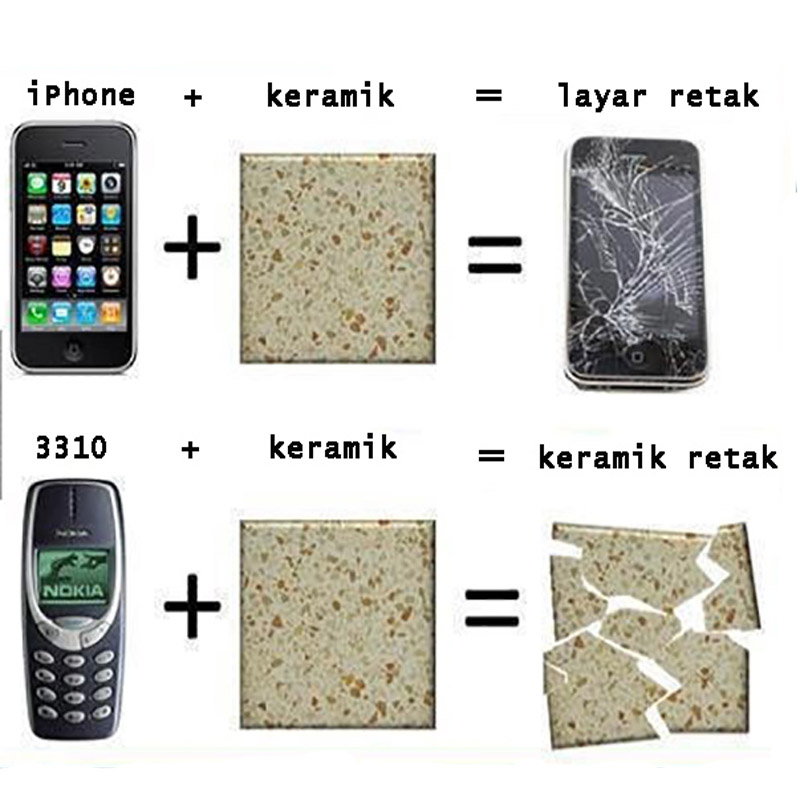 meme beda HP jatuh © 2016 istimewa