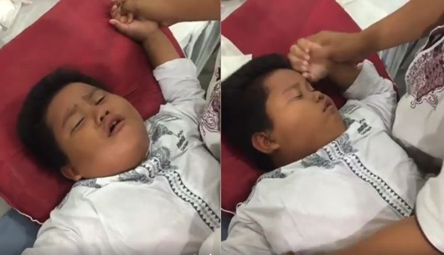 Anak ini cubanget, pura-pura pingsan saat mau disunat, telolet deh!