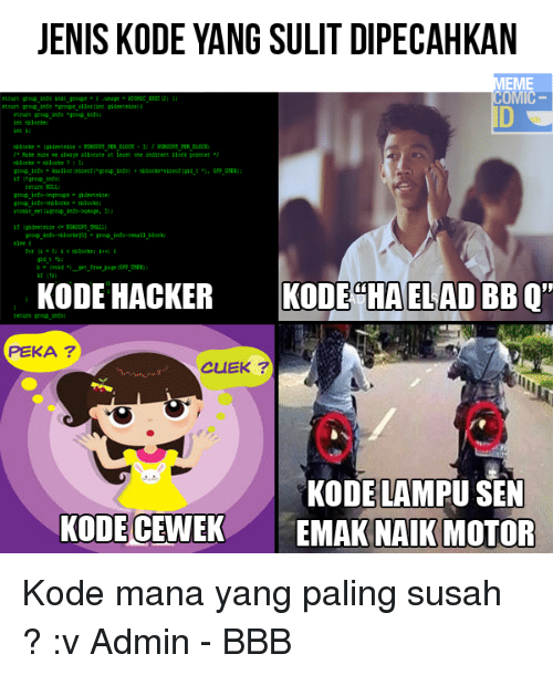Meme Kode © 2016 Istimewa Meme Kode © 2016 Istimewa
