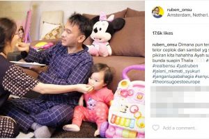 Aksi suap-suapan Ruben Onsu dan Sarwendah ini bikin netizen baper