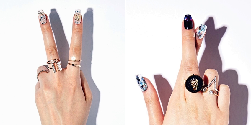 Nail art seperti berlapis berlian ini lagi hits banget di Korea 