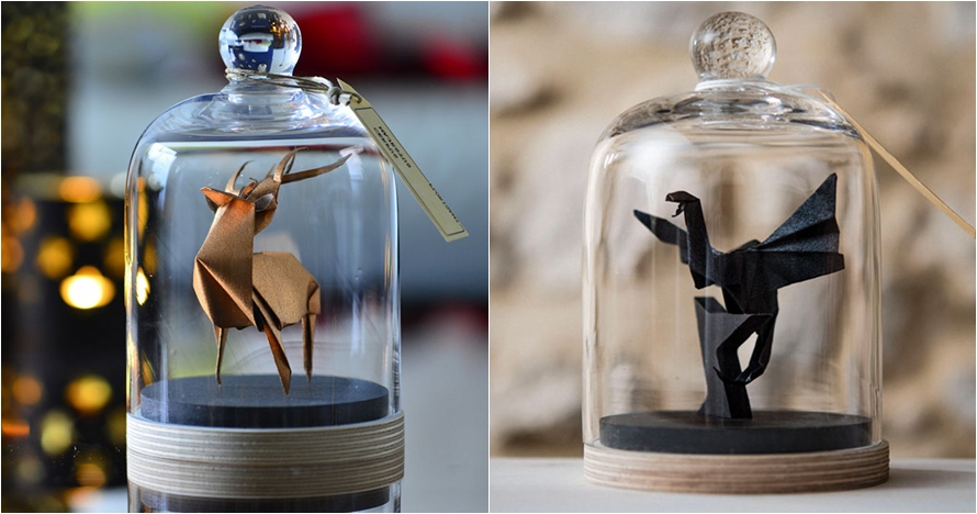 12 Karya origami dalam guci kaca ini elegan, bisa jadi ide kado nih