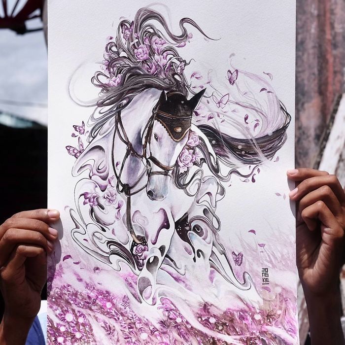 15 Lukisan cat air buatan pria asal Malang ini bikin terpesona