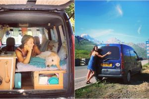 Wanita ini sulap mobil van tua untuk traveling, hasilnya bikin melongo