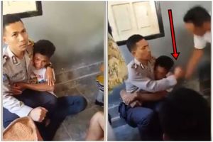 Aksi polisi lindungi maling ayam dari amukan warga ini bikin kagum