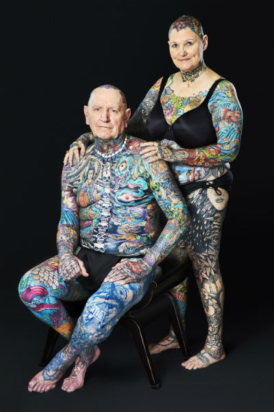Pasangan ini pecahkan rekor jadi lansia dengan tato terbanyak di dunia