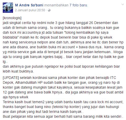 handphone kembali setelah ada pesan menyentuh © 2017 Facebook handphone kembali setelah ada pesan menyentuh © 2017 Facebook