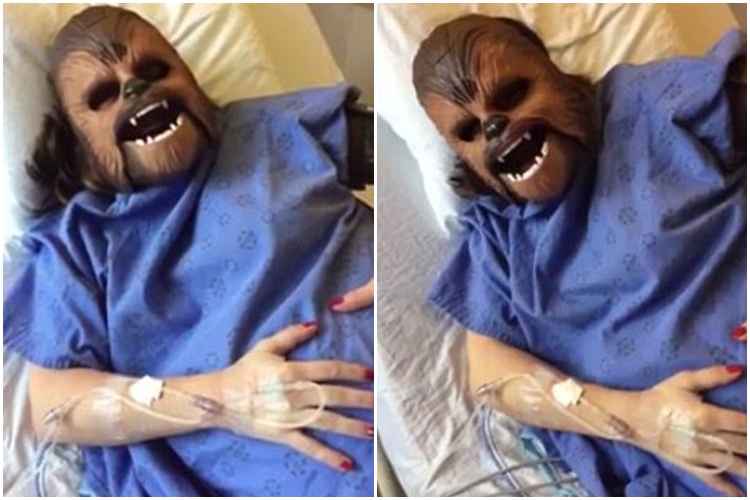 Wanita ini jadi viral setelah gunakan topeng Star Wars saat melahirkan