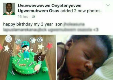 Ini ternyata nama anak dari Uvuvwevwevwe Onyetenyevwe Ugwemubwem Osas
