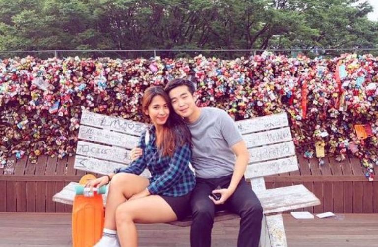 Dinda Kirana dan pacar Korea © 2017 istimewa