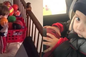 Aksi bayi lempar bola ke ring ini selalu tepat sasaran, bikin takjub