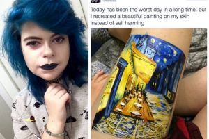 Alasan cewek cantik ini lukis karya van Gogh di pahanya bikin salut