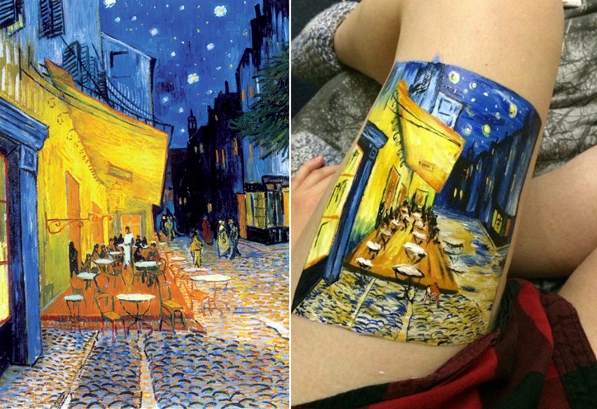 Alasan cewek cantik ini lukis karya van Gogh di pahanya bikin salut