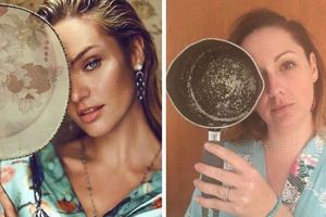 13 Foto cewek tirukan gaya pemotretan seleb dunia ini kocak abis