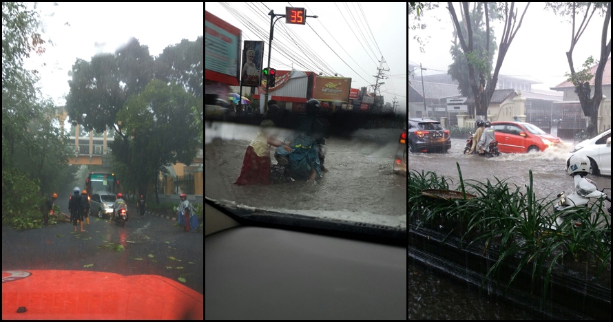 Hujan angin landa Yogyakarta, parkiran Mal terendam air