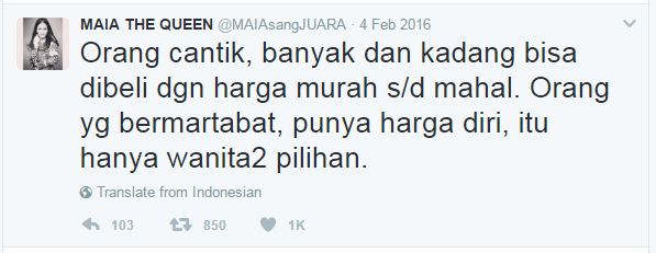 5 Postingan Maia ini diduga keras sindir Mulan, menurut kamu gimana?