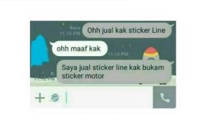 Obrolan pembeli stiker & penjual online shop ini bikin tepuk jidat