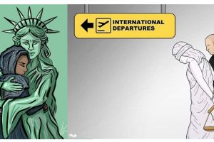 10 Ilustrasi ini melawan kebijakan Trump larang muslim masuk AS