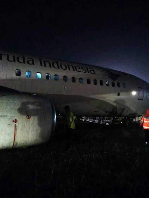 Ini foto-foto Pesawat Garuda Indonesia tergelincir di Adisutjipto
