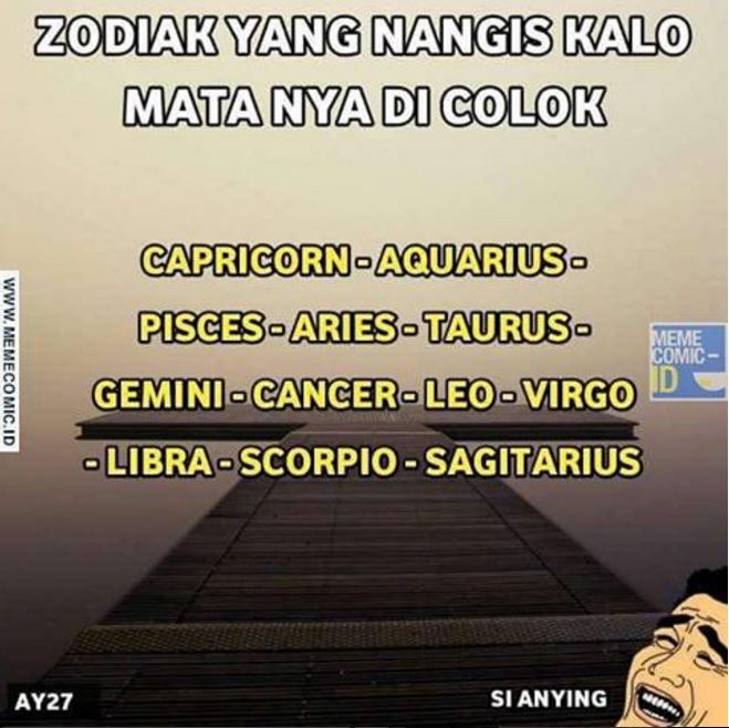 10 Meme zodiak ini ngaconya bikin susah nahan ketawa