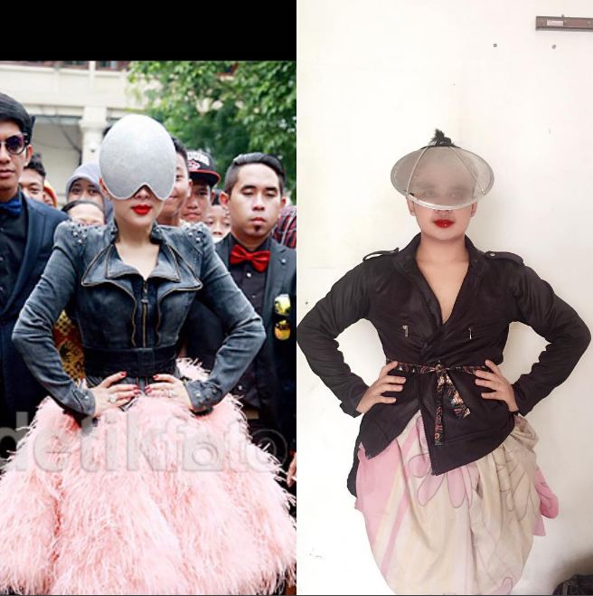 gaya pria tiru dandanan syahrini ini bikin ketawa © 2017 instagram/@fahrit_mufama_cetarrrr