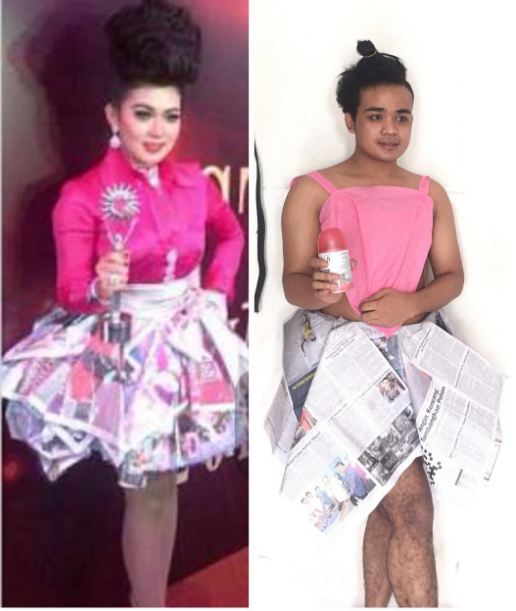 gaya pria tiru dandanan syahrini ini bikin ketawa © 2017 instagram/@fahrit_mufama_cetarrrr