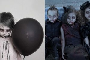 14 Foto ngeri anak-anak dengan kostum zombie ini menuai kontroversi
