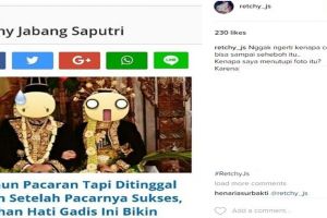Ini pengakuan Retchy JS soal foto pengantin yang ditutup emoji