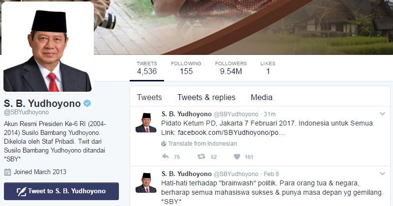 Ini jumlah follower 10 pemimpin dunia di Twitter, siapa lampaui SBY?