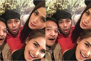 Posisi Ayu Ting Ting bareng Raffi Ahmad di foto ini bikin salah fokus